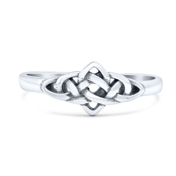 Classic Triquetra Endless Celtic Knot Modern Design Oxidized Band